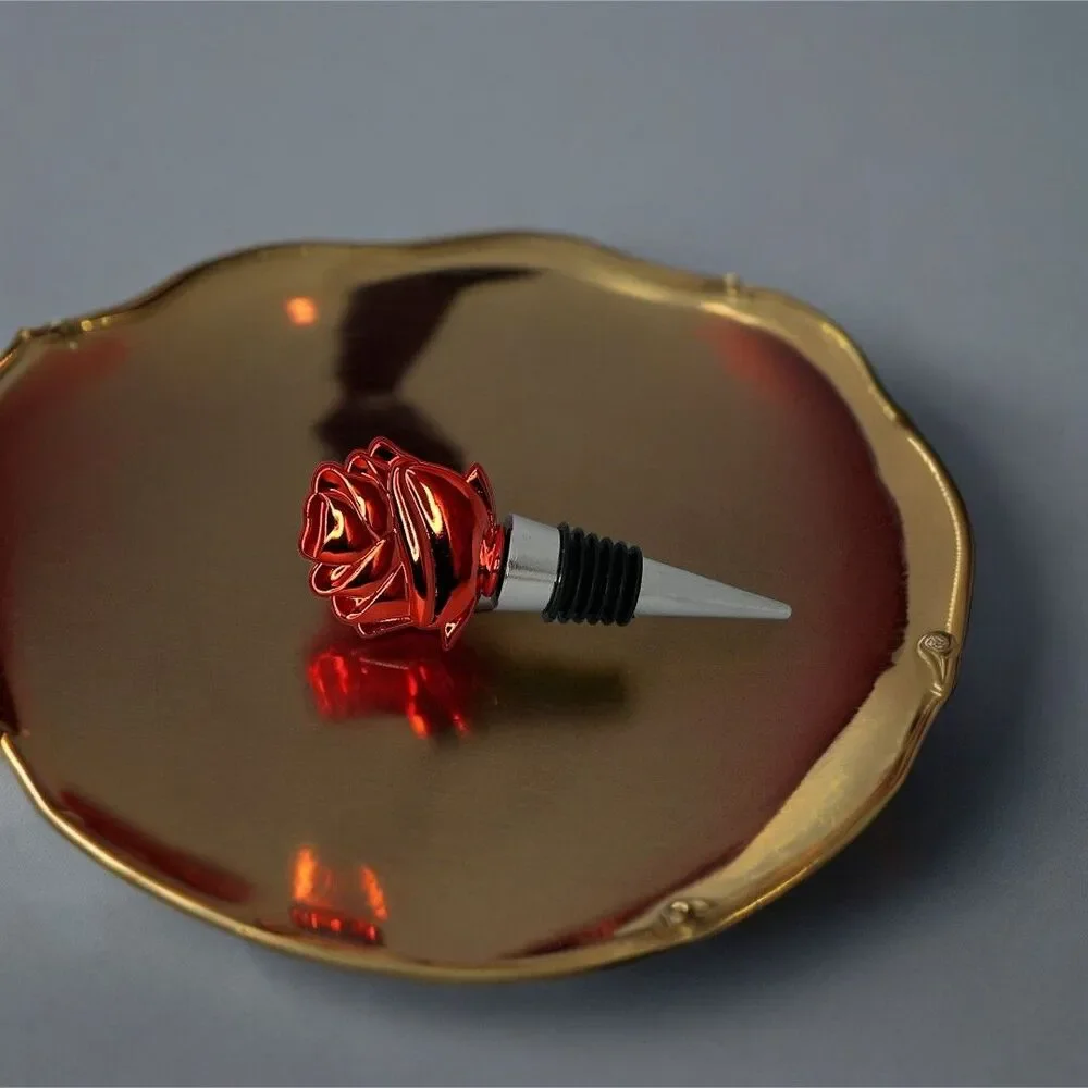 Romantic Red Rose-shaped Wine Bottle Stopper - Wine Lovers Gift